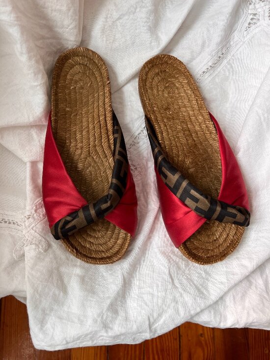 Fendi Shoes - Fendi Espadrille slide size 6.5 NIB
